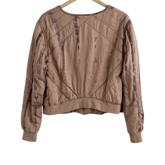 Marrakech Anthropologie Soft Quilted Tie Dye Bomber Moto Jacket NWT (M) - Picture 8 of 15